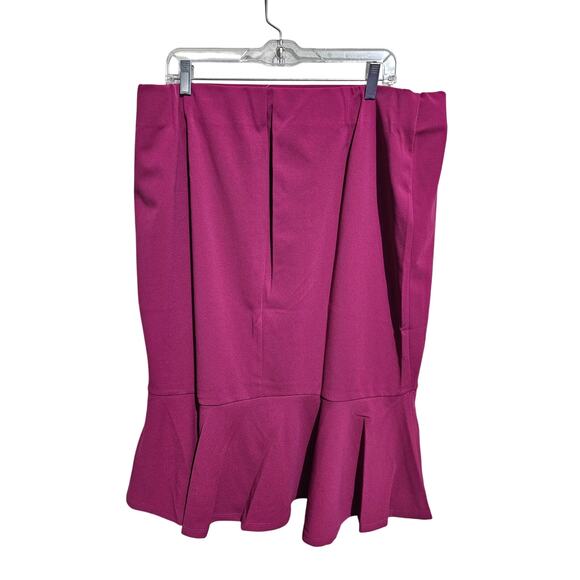 New Ashley Stewart Skirt Flounced  Plus Size 20 Raspberry Elastic Waist (833) - Picture 2 of 5